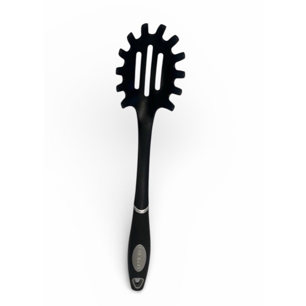 Cuisinart Nylon Pasta Spoon Spaghetti Server Black Slotted Heat Resistant